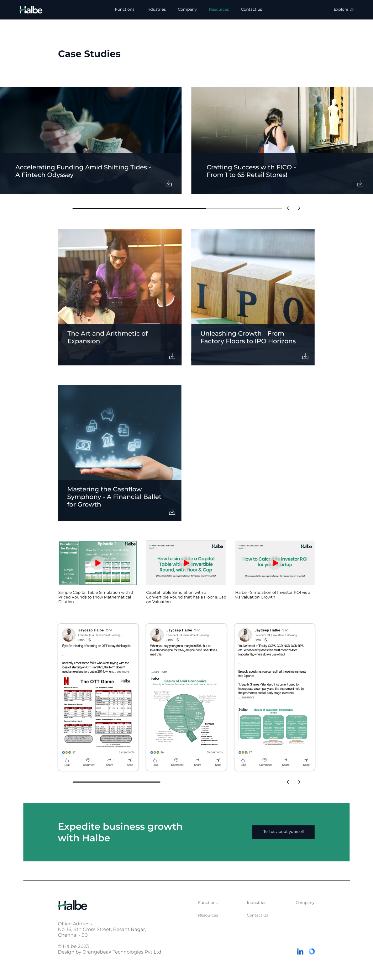 Halbe Resources page: case study downloads and published work